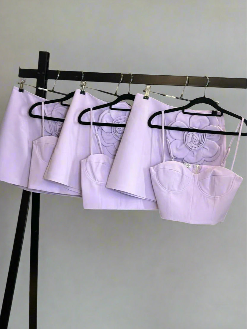 Flora Crop and Skirt Set